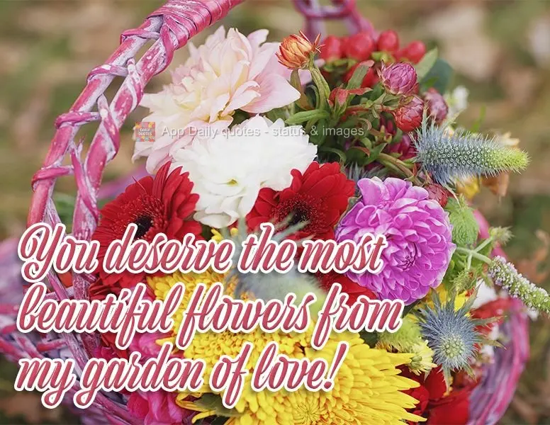 You deserve the most beautiful flowers from my garden of love!
