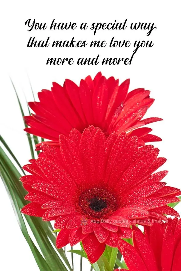 You have a special way of being that makes me love you more and more!