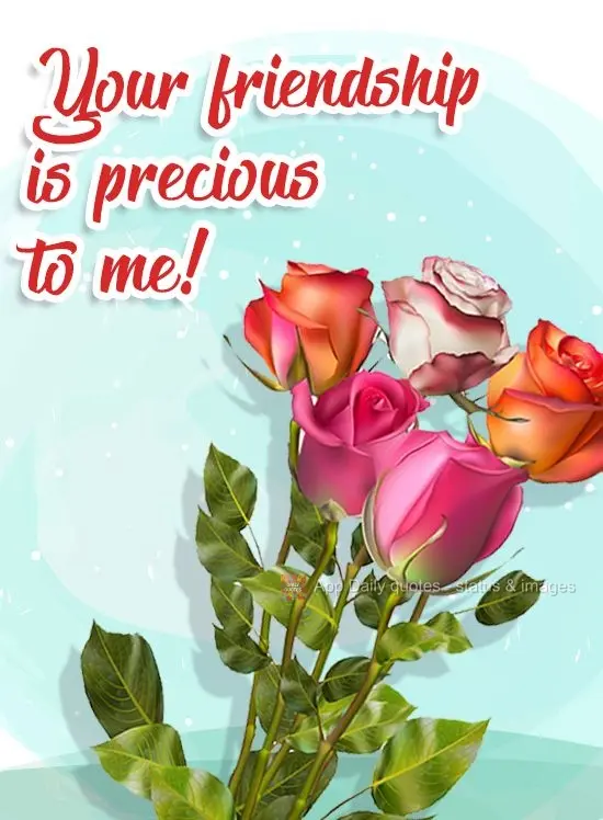 Your friendship is precious to me!